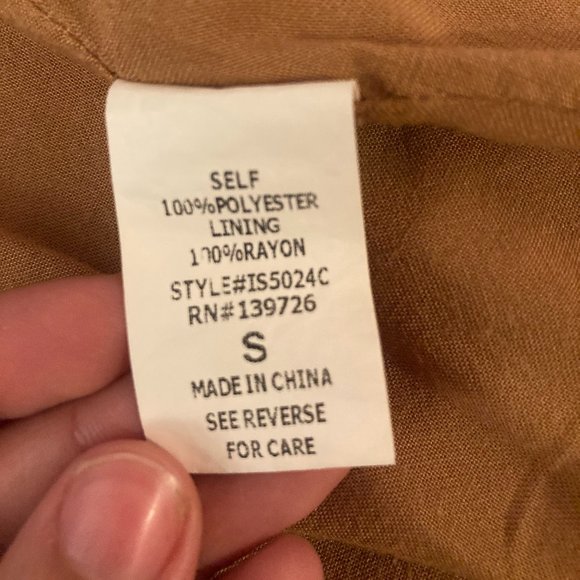 Honey Punch Faux Suede Mini Skirt Button Front Tan Camel Size S - Picture 4 of 5